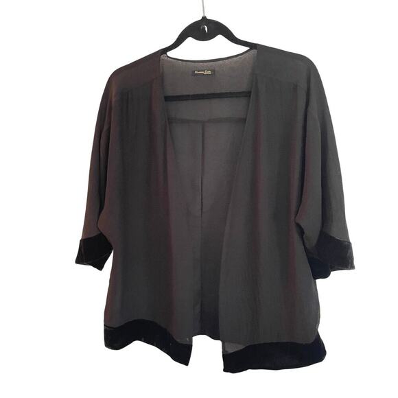 Massimo Dutti Women's Open Front Cardigan Cover Up Top Black Size Small - Picture 1 of 9